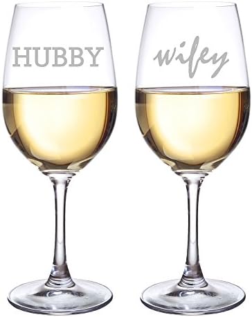 Marido e copos de vinho de esposa, conjunto de 2
