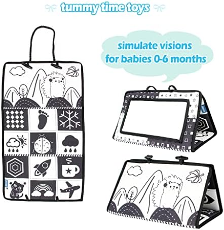 Kakiblin Baby Mirror Toys Brinquedos de alto contraste preto e branco para crianças brinquedos sensoriais seguros para crianças