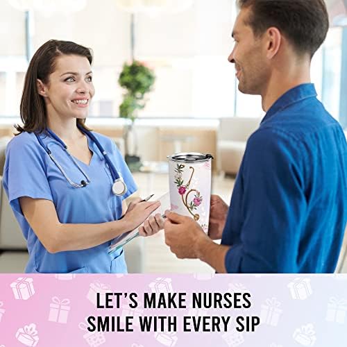 Homisbes Nurse Tumbler para Mulheres - Apreciação Presentes de Enfermagem - Enfermeira Coffee Travel caneca Aniversário Copas