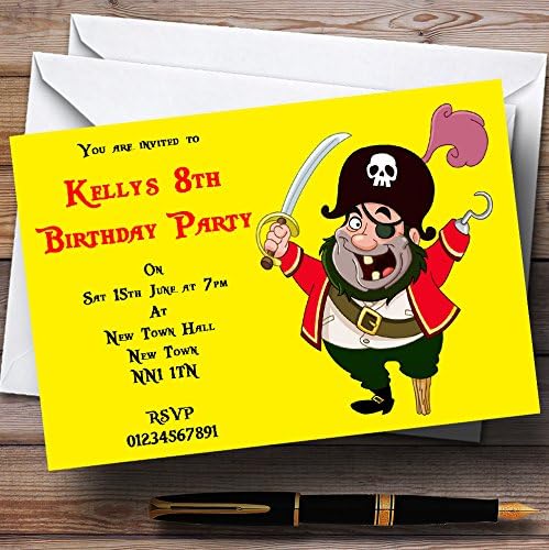O card zoo pirata amarelo pirata personalizado convites para festas
