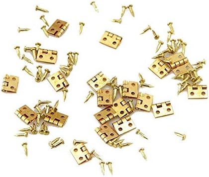 Rtyuie Novelty 20 peças de mini dobradiças de metal, adequadas para 1/12 casas, chalés em miniatura, casas de bonecas,