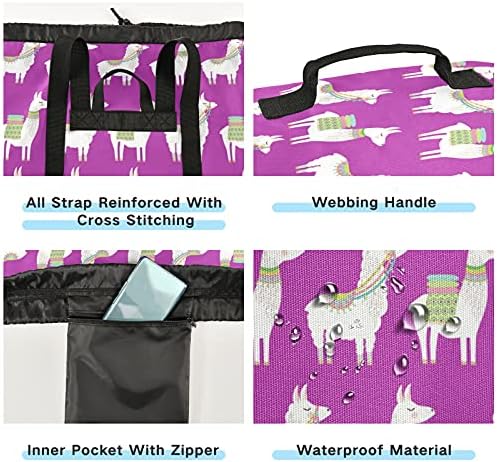 Bolsa de lavanderia de alpaca de llama com alças de ombro de lavanderia Backpack Bolsa Fechamento de Custring Durnato Handper