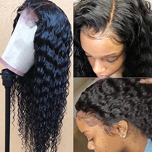 Midulla HD Lace Front Wigs Human Human Wave Deep WaG 180% Densidade Brasileiro Perucas de ondas profundas para mulheres negras 26