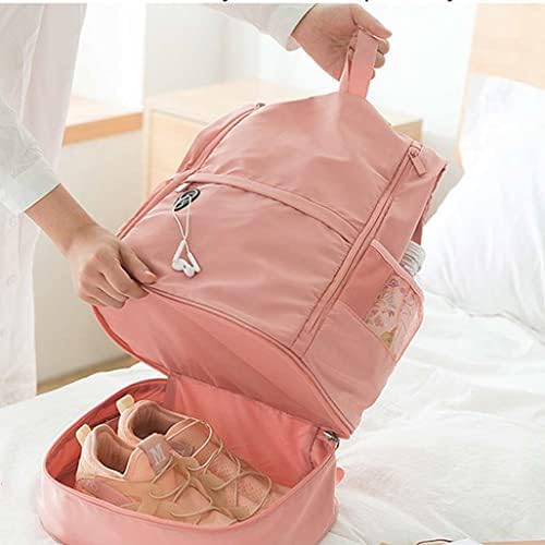 Iuljh Women Gym Backpack Bagness Bag Travel Rucksack seco e molhado com sapatos Bolsa de armazenamento
