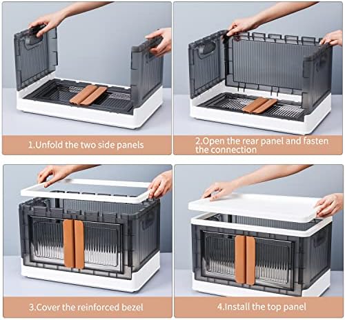 Caixas de armazenamento dobráveis/ caixa de armazenamento com tampa, empilhável sob recipiente de armazenamento, caixas