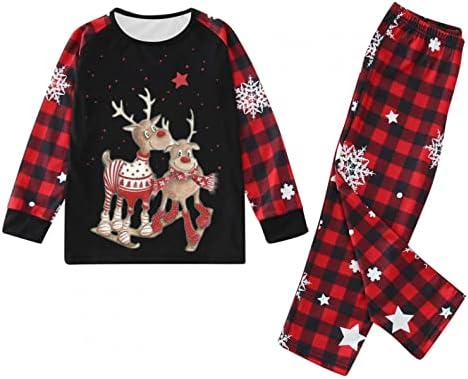 XBKPLO Christmas Loungewear para família, Família Combinando o ano novo Pamas casais camisetas pais-filho PJS