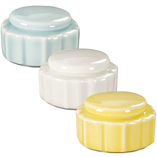 Didiseaon 3pcs Cerâmica Lip Balmy Pot Rouge Jar Mini Recipiente Cosmético Redonda para Cremes de Amostra de Maquiagem Lipstick