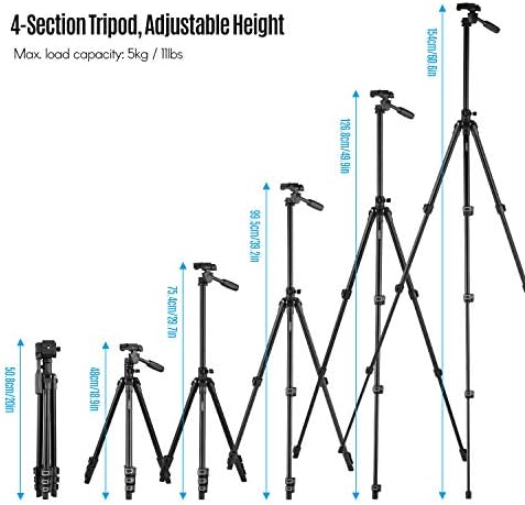 Tripé para câmera, Andoer Professional Video Tripod Horizontal Mount Camera Heavy Duty Tripé com Cabeça de Pan e Tilt para