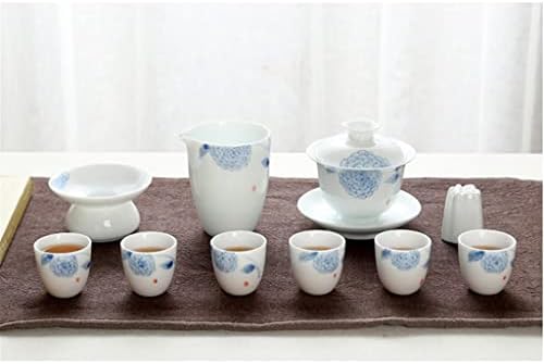 ZSEDP criativo pintado à mão porcelana de porcelana Fu Conjunto de chá coberto Tigela de chá cerâmica Cuple