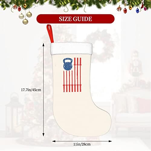 Qg zzx kettlebell barbell EUA bandeira de natal meias de Natal lareira