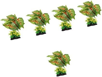 IPETBOOM 5pcs Hideout Grass Fake Grass Simulação Paisagem Flor Flor Decorativa Paisagismo de Bonsai Ornamentos de seda Subagueiro