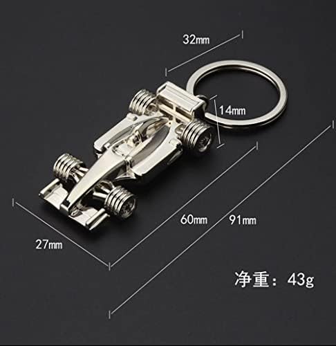 Xiaojie Chrome F1 Fórmula 1 Racing Model de carros -chaveiro chaveiro de corrida Solid Racing, 3,5 x 1 x 0,5 em