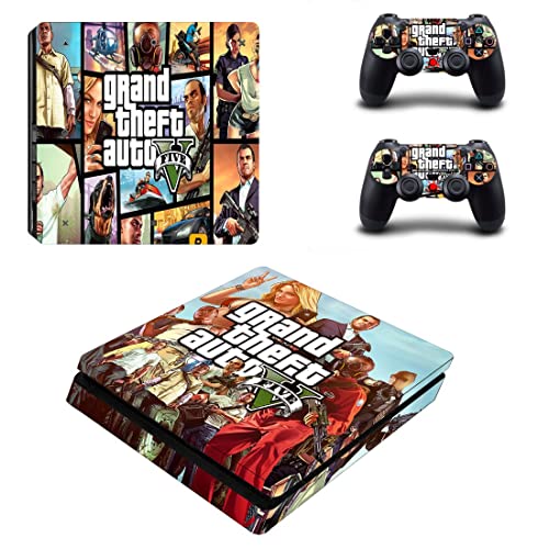 Para PS4 Slim - Game Grand GTA Roubo e Auto PS4 ou PS5 Skin Skinper para PlayStation 4 ou 5 Console e Controladores Decalque