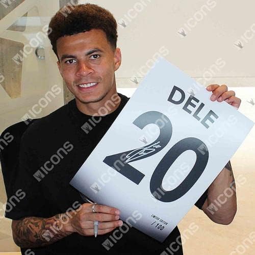 Dele Alli Tottenham Hotspur autografou 16 x 12 2019 Número 20 Jersey Print - ícones - Fotos de futebol autografadas
