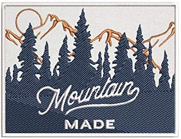 Cena florestal feita na montanha bordada premium patch diy ferro-on ou costuramento decorativo emblema emblema de férias de