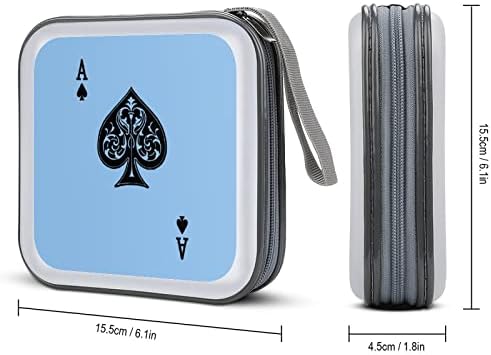 Vintage Poker Ace of Spades CD CASE Moda Moda Plástico Plástico Solitora Organizador de armazenamento Bolsa para carro em casa