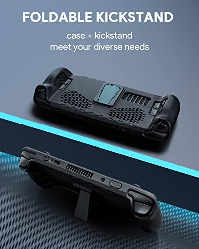 Anywest Case for Steam Deck, TPU Protetive Case Tampa com Kickstand, Protecter de Kickstand dobrável com skins de toque de