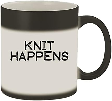 Knick Knack Gifts Knit acontece - 11oz Magic Color Mudar Caneca, Matteblack