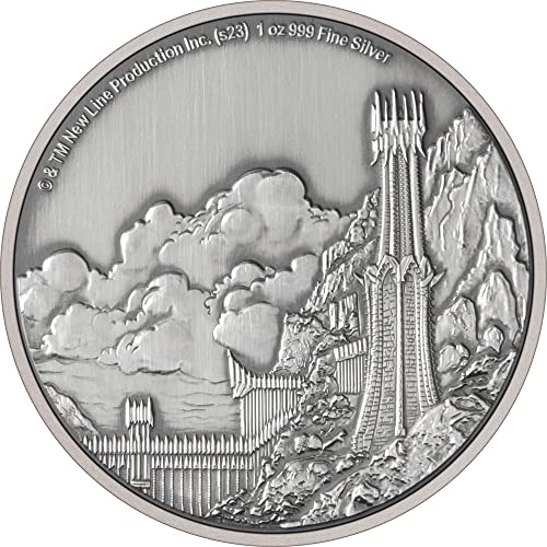 2023 De Lord of the Rings Mordor Powercoin Mordor Terra Média 1 oz Moeda de prata 2 $ niue 2023 acabamento antigo