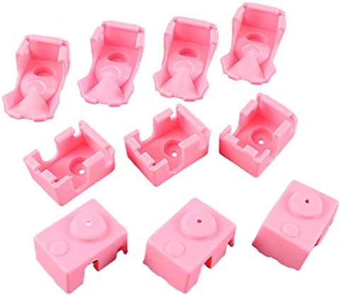 Caixa de silicone rosa SUTK 10pcs para tampa de proteção de bloco de aquecimento HOTEND 280 ℃ para impressora 3D