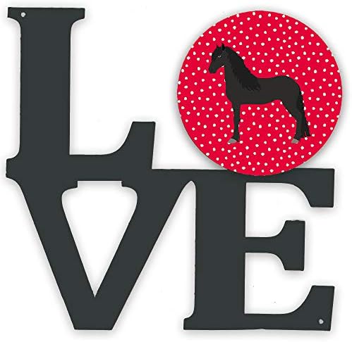 Tesouros de Caroline CK5342walv Friesian Horse Love Metal Wall Artwork Love, Red,