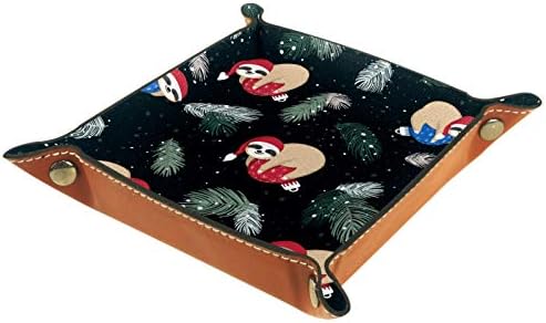 Lyetny Sloth Christmas Organizer Bandeja Caixa de armazenamento Bandeja de mesa de mesa Caddy Alterar a carteira de caixa de moeda