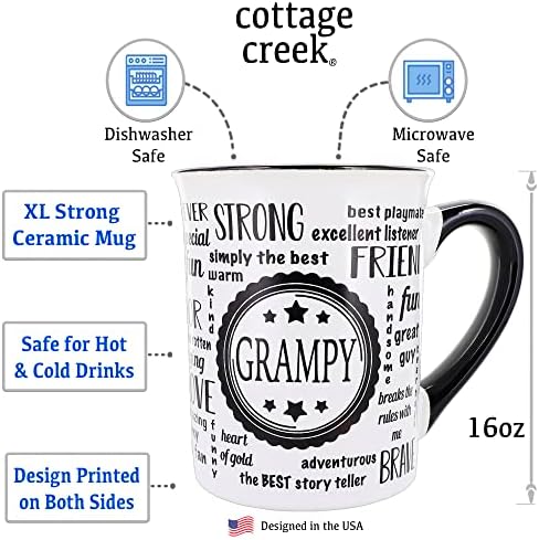 Cottage Creek Grampy Caneca, 16oz grande. Caneca de café Grampy Ceramic, Grampy Gifts