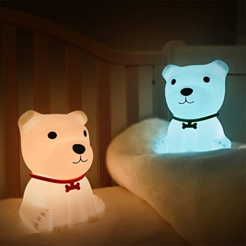 DHTDVD DOG COLORIO LED NOITE LIGHT TAMPE TOUCH SILICONE SILICONE USB Lâmpada de quarto recarregável para crianças criança bebê
