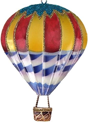 Pacote de ornamentos de balão de ar quente - ornamentos de balão de ar quente multicoloridos Tin 3D