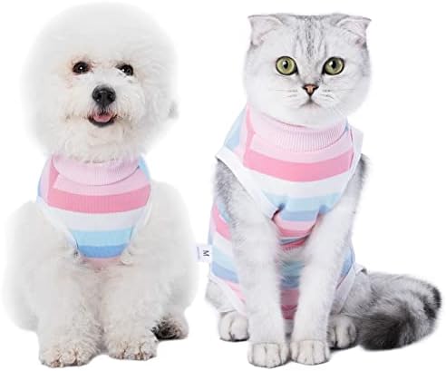 Dogs Cats Recovery Suit, Recuperação de gatos Macho e fêmeas Feridas abdominais Bandagens Cone E-Cola