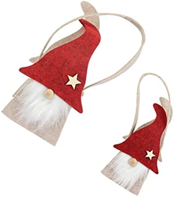 Decorações de Natal do Yard Ween Sacos de Tote de Felcidades de Christmas: 2pcs Red Xmas 3D Candy Treat Bolsa