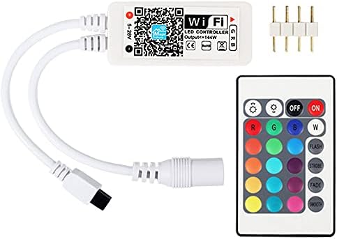 通用 Wi -Fi sem fio com 24 key IR Remoto Compatível com Alexa/Google Assistant Mini RGB LEVA LED LIGH