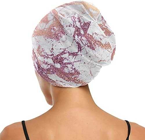 Skull Cap boné de gorro de tampa do sono para gorros de capuz para mulheres em mármore abstrato listrado boné de dormir chapéu de cabelo