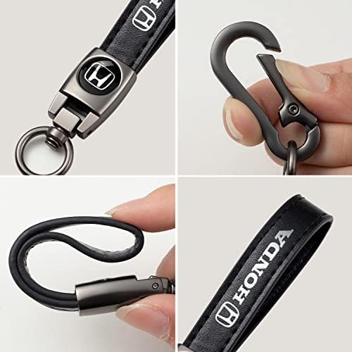 Lubolan Car Black Genuine Leather Keychain Anel Capacete Acessórios para Business Gift Adequado para Honda Civic CR-V