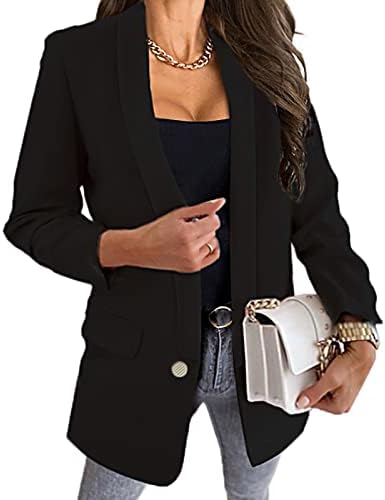 Jackets Blazer para Mulheres Basic Basic Lightweight Open Front Front Slim Jacket 2023 Moda Blazer