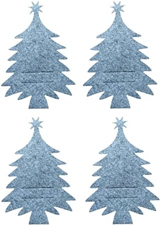 Utensílios de cozinha personalizados Bolsa de talheres de Natal | 4 peças/conjunto Árvore de Natal Não tecido utensília de cozinha