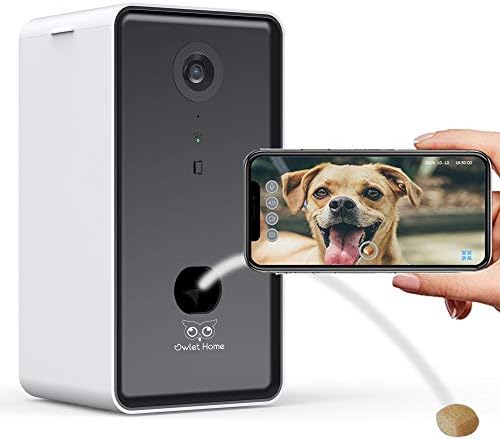 Owlet Home Camera com dispensador de tratamento jogando para cães/gatos, 2,4 GHz e 5GHz WiFi, câmera 1080p, vídeo ao vivo,