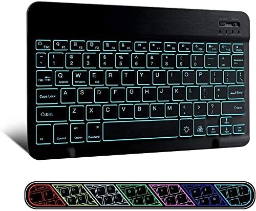 Teclado de onda de caixa compatível com Yezz Art 1 Pro - Teclado Slimkeys Bluetooth - com luz de fundo, teclado portátil