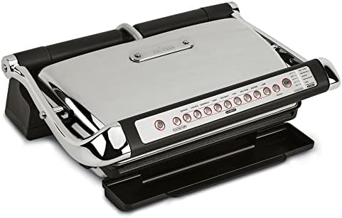 AutoSense Allosense Aço inoxidável Grill, Panini Press XL Cozimento automático 1800 watts sem fumaça, pratos removíveis, lavadora