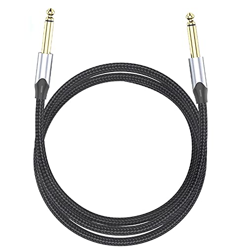 1PCS Aux Guitar Cable 6,5 Jack de 6,5 mm a 6,5 ​​mm Cabo de áudio 6,35mm Aux Cable adequado para o alto -falante do amplificador