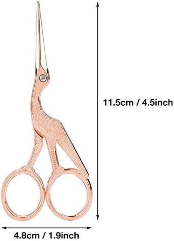 Tesoura de cegonhas bordados de guindaste de ouro rosa design de pássaro cegonha tesoura de costura vintage Scissors Scissors Costura