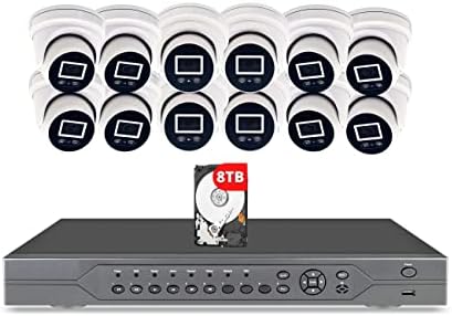Evertech 16 Channel 8tb HDD 4K 8MP IP Poe 12 Sistema de câmeras de cúpula de segurança com áudio Buil-in