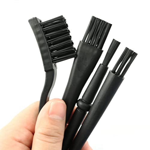 Pzrt 4pcs Industrial Bristle Limping Brush Brace de plástico preto Manusenha anti -estática ESD Brush