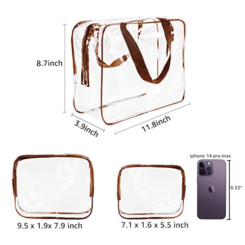 6pcs Crystal Clear PVC Viagem Kit de bolsa de higiene pessoal para homens, sacos de armazenamento de organizador de