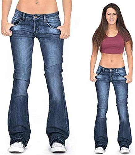 ANDONGNYWELL Feminino RELAÇÃO ALIGADO AJUSTADO JEAN JEAN SLIM BELHO BAST JEANIM LENA LEAN JEANS CORTE Jeans retos Jeans