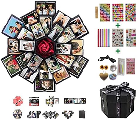 Melhor conjunto de caixas de presente de explosão, álbum de fotos de scrapbook DIY Conjunto de fotos, caixa de presente