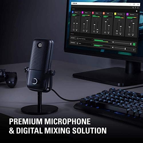 Elgato Wave: 1 - Microfone de condensador USB cardióide premium para streaming, jogos, escritório em casa, software de mixer