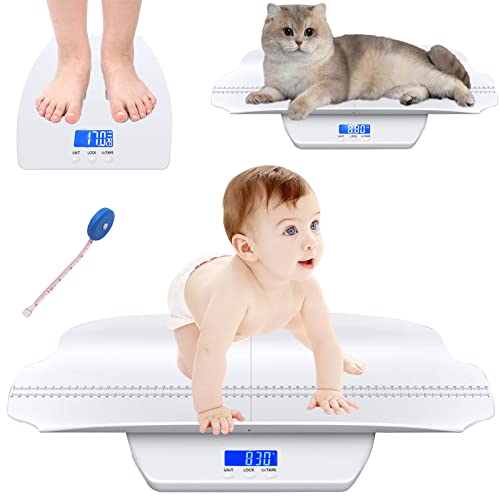 Escala de Pet Digital ASIBT, escala multifuncional para bebês, escala de bebê com 3 modos de pesagem e rastreamento de altura