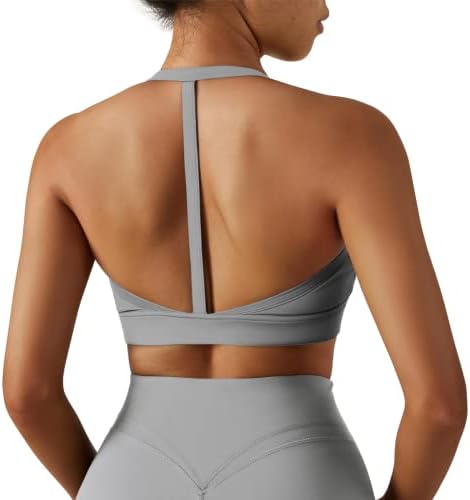 Rxrxcoco backless sports sutiã para feminino com cinta de teatro acolchoado sutiã de yoga