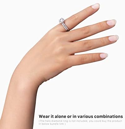 FCINOS Half Eternity Ring for Women, anel de noivado empilhável de moissanita S925, promessa alianos de casamento Sterling Silver